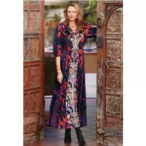 Soft Surroundings Epiphany Velvet Full Swing Maxi Dress Size 8